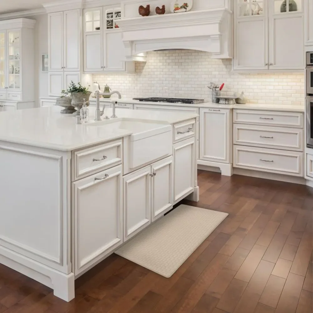 Embossed Kitchen Mats Cushioned Anti Fatigue, Non-Slip Leather-Like Kitchen